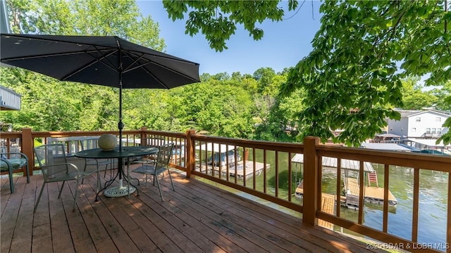 15219 Fleener Dr, Gravois Mills, MO 65037 - deck with outdoor dining space