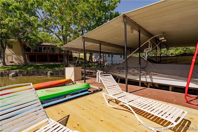 view of dock area