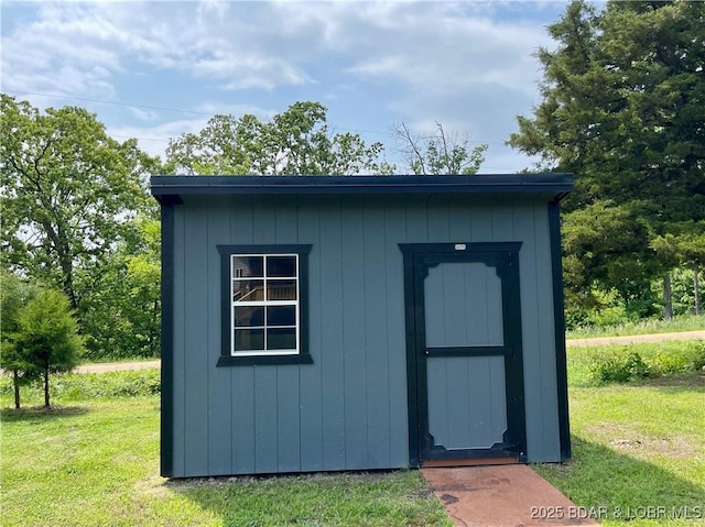 view of shed