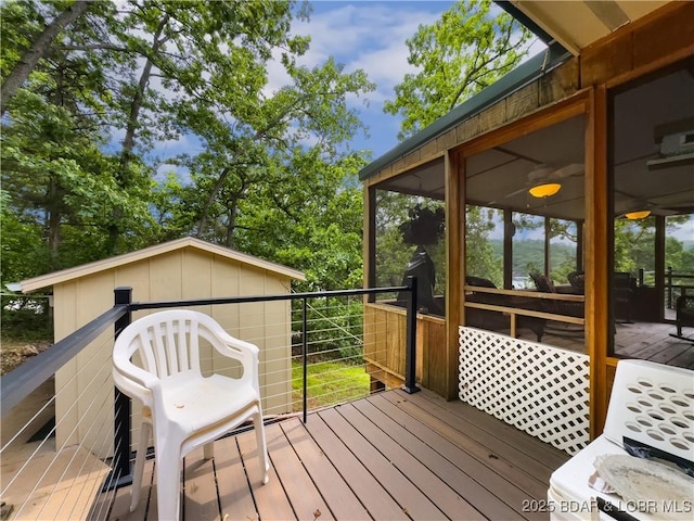 73 Good Neighbors Loop, Camdenton, MO 65020 - wooden terrace with a sunroom