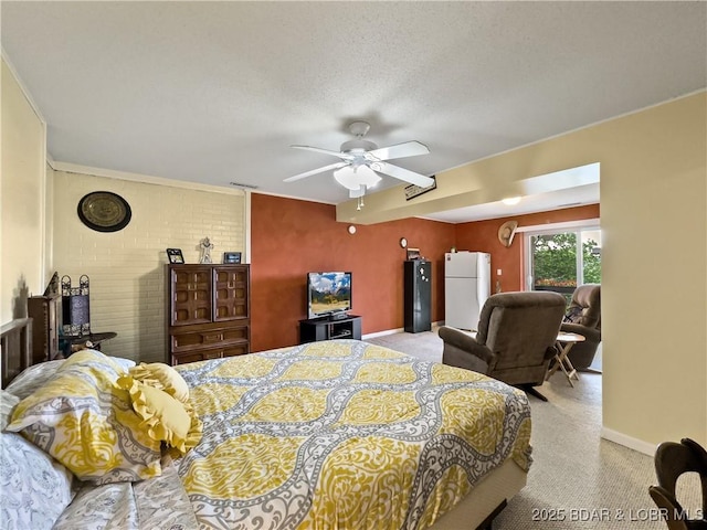 73 Good Neighbors Loop, Camdenton, MO 65020 - bedroom featuring freestanding refrigerator, carpet floors, baseboards, and ceiling fan