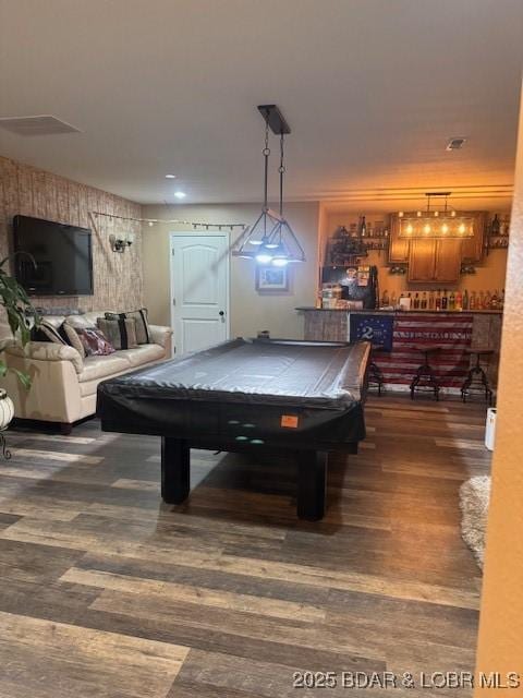 362 Merlin Dr, Camdenton, MO 65020 - rec room featuring billiards table and wood finished floors