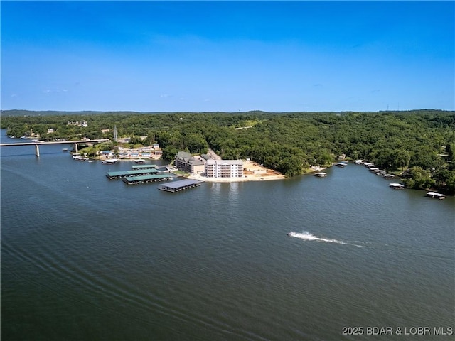 290 Plaza Beach Dr Unit 4D, Camdenton, MO 65020 - drone / aerial view of a heavily wooded area and a nearby body of water