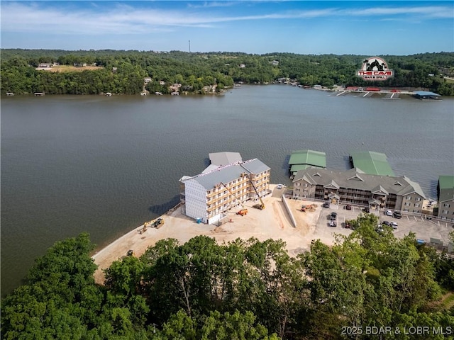 290 Plaza Beach Dr Unit 1C, Camdenton, MO 65020 - drone / aerial view of a nearby body of water and a forest