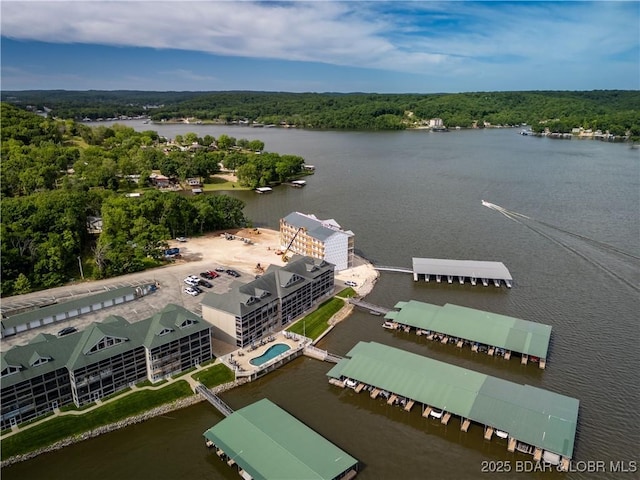 290 Plaza Beach Dr Unit 1C, Camdenton, MO 65020 - drone / aerial view of a forest and a nearby body of water