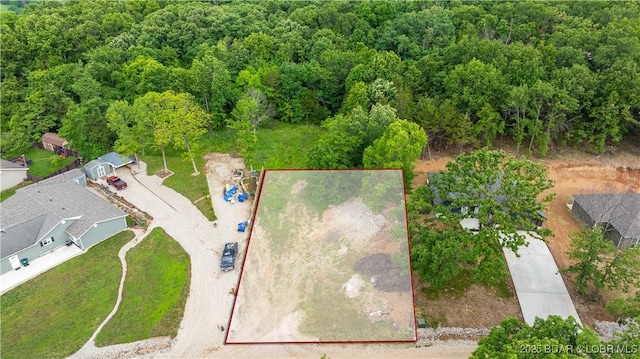 6 Sam Dr, Kaiser, MO 65047 - view of property location with property parcel outlined and a forest