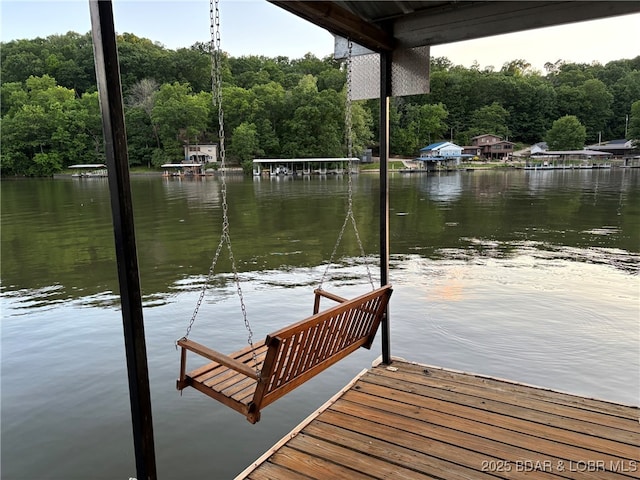 870 Jupiter Rd, Camdenton, MO 65020 - dock area featuring a water view and a forest view