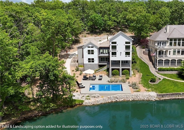 154 Via Cresta Dr, Sunrise Beach, MO 65079 - aerial view of property and surrounding area with a nearby body of water