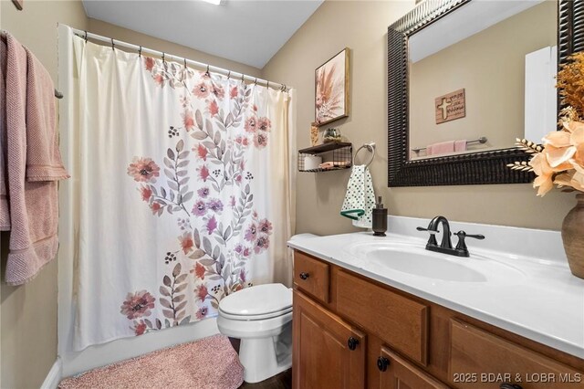 790 College Blvd, Osage Beach, MO 65065 - full bathroom featuring vanity, toilet, and shower / bathtub combination with curtain