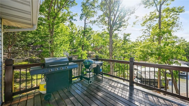 2195 Valley Rd, Osage Beach, MO 65065 - wooden terrace with a grill
