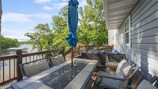 2195 Valley Rd, Osage Beach, MO 65065 - wooden deck with an outdoor living space