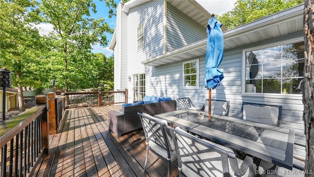 2195 Valley Rd, Osage Beach, MO 65065 - deck with an outdoor hangout area and outdoor dining space