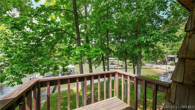 47 Dixie Ln, Sunrise Beach, MO 65079 - wooden deck featuring a yard