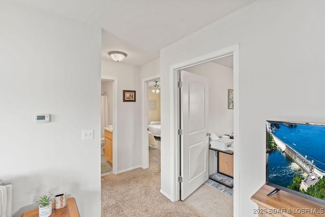 29566 Hunter Rd, Gravois Mills, MO 65037 - hall featuring carpet and baseboards