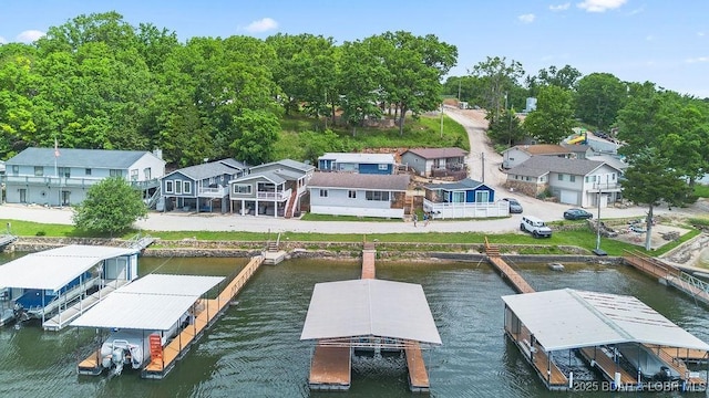 29566 Hunter Rd, Gravois Mills, MO 65037 - dock area with a water view and a residential view