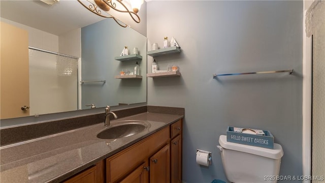 62 Durham Ct, Four Seasons, MO 65049 - bathroom featuring toilet, vanity, and a shower