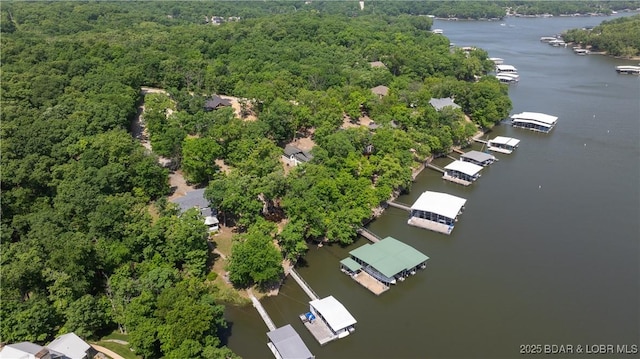 62 Durham Ct, Four Seasons, MO 65049 - aerial view of a nearby body of water and a forest