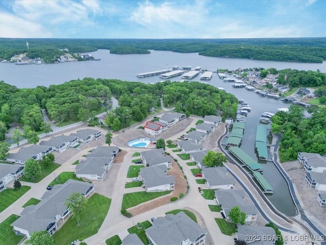 879 Great Ship St, Osage Beach, MO 65065 - aerial view of property's location featuring a large body of water and nearby suburban area