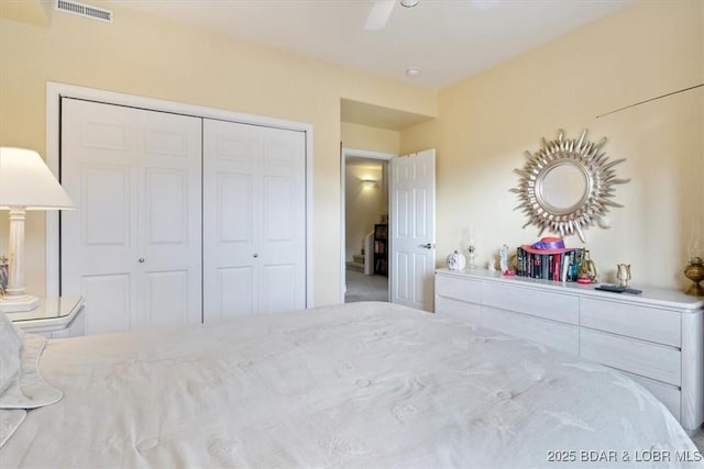 879 Great Ship St, Osage Beach, MO 65065 - bedroom with a closet and a ceiling fan