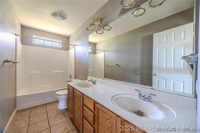 20715 Hiltner Ln, Saint Robert, MO 65584 - full bath with bathtub / shower combination, toilet, double vanity, tile patterned floors, and baseboards