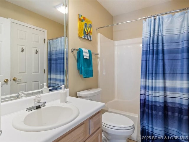 335 Charleston Dr Unit 3B, Lake Ozark, MO 65049 - full bath featuring vanity, toilet, and shower / bath combo