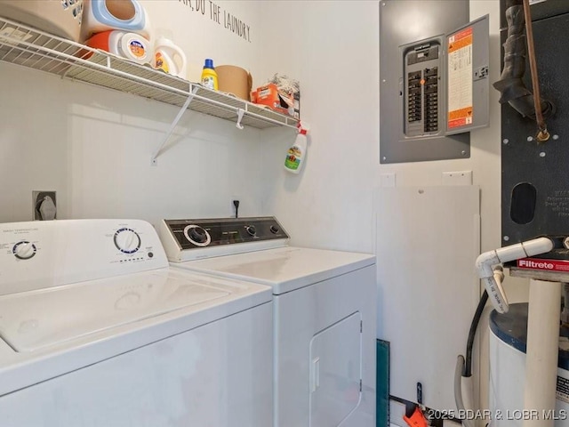 335 Charleston Dr Unit 3B, Lake Ozark, MO 65049 - laundry area with electric panel and separate washer and dryer