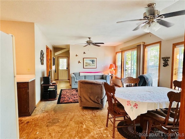 33722 Waterfront Dr, Stover, MO 64078 - dining room with a ceiling fan, baseboards, and light wood finished floors