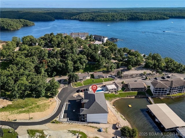 4935 Robins Cir Unit 2C, Osage Beach, MO 65065 - aerial view of property's location featuring a large body of water and a forest