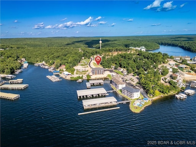 4935 Robins Cir Unit 2C, Osage Beach, MO 65065 - aerial view of a heavily wooded area and a nearby body of water