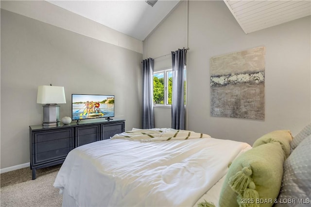 491 Walkers Cay, Osage Beach, MO 65065 - carpeted bedroom with lofted ceiling and baseboards
