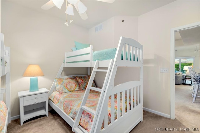 184 E Palisades Condo Dr Unit 4A, Lake Ozark, MO 65049 - carpeted bedroom featuring baseboards and a ceiling fan