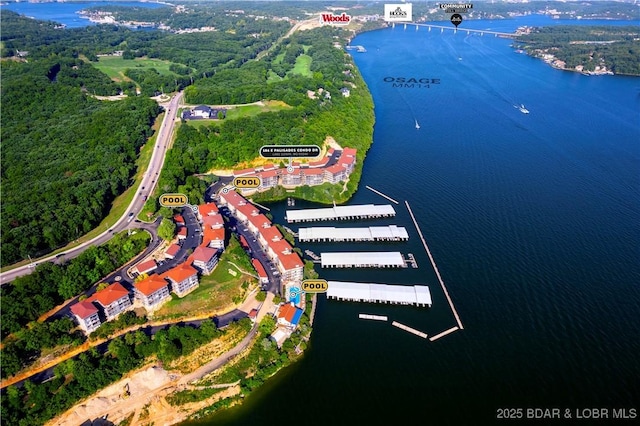 184 E Palisades Condo Dr Unit 4A, Lake Ozark, MO 65049 - aerial overview of property's location with a nearby body of water
