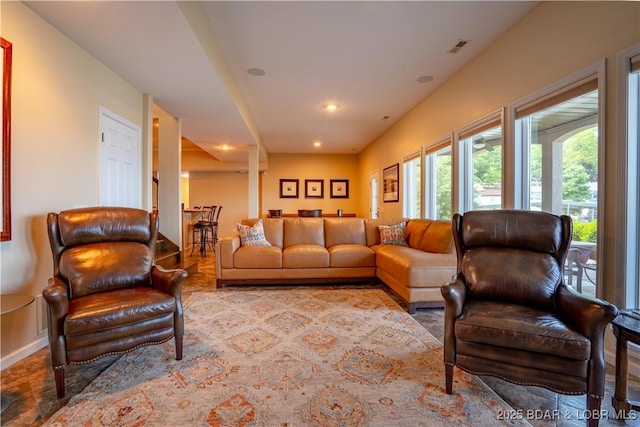 55 Shagbark Dr, Sunrise Beach, MO 65079 - living room featuring recessed lighting and baseboards