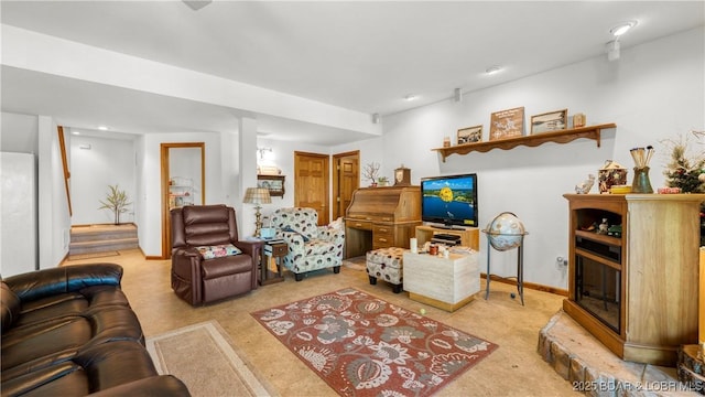 1396 Robyn Ct, Osage Beach, MO 65065 - carpeted living room with recessed lighting