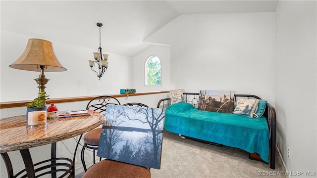 1396 Robyn Ct, Osage Beach, MO 65065 - bedroom featuring carpet flooring, lofted ceiling, and baseboards