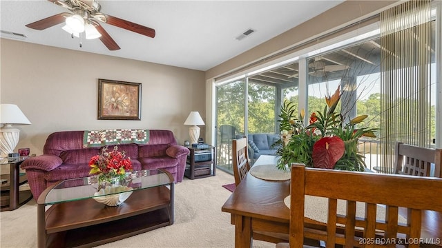 312 Windsor Bay Dr Unit 2A, Camdenton, MO 65020 - living area with light carpet and ceiling fan