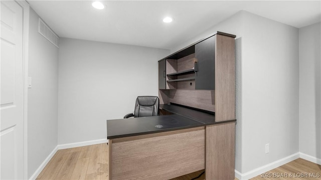 288 Oak Ridge Rd, Lake Ozark, MO 65049 - home office featuring light wood finished floors and recessed lighting