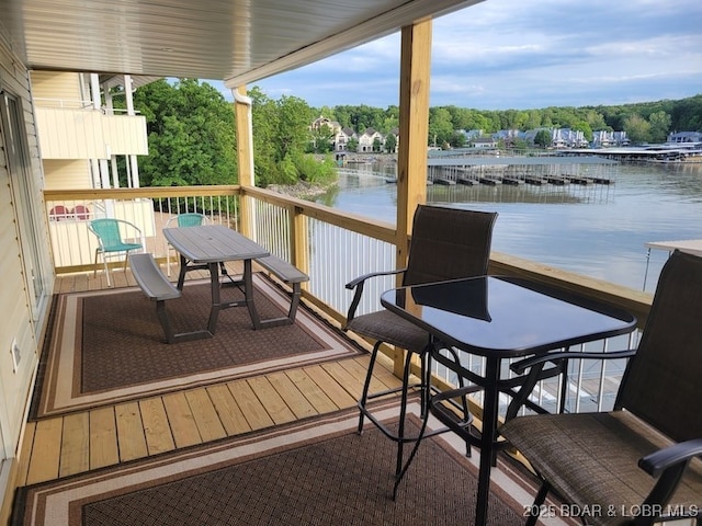 1481 Ledges Dr Unit 221, Osage Beach, MO 65065 - deck featuring a water view and outdoor dining space