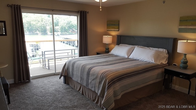 1481 Ledges Dr Unit 221, Osage Beach, MO 65065 - carpeted bedroom featuring access to outside and baseboards