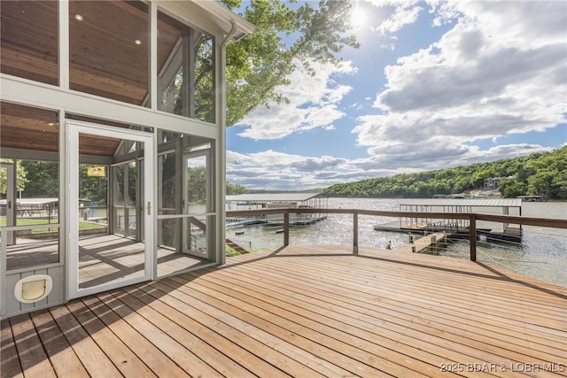 25 Redwood Ct, Sunrise Beach, MO 65079 - deck with a water view and a dock