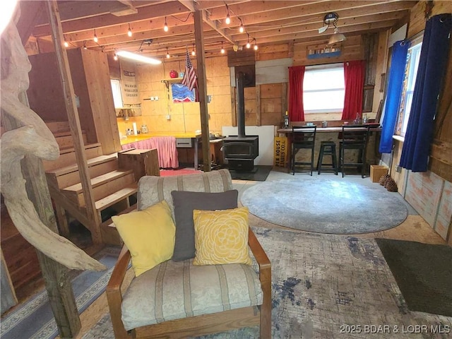 31025 Broken Circle Rd, Stover, MO 65078 - living area featuring a wood stove