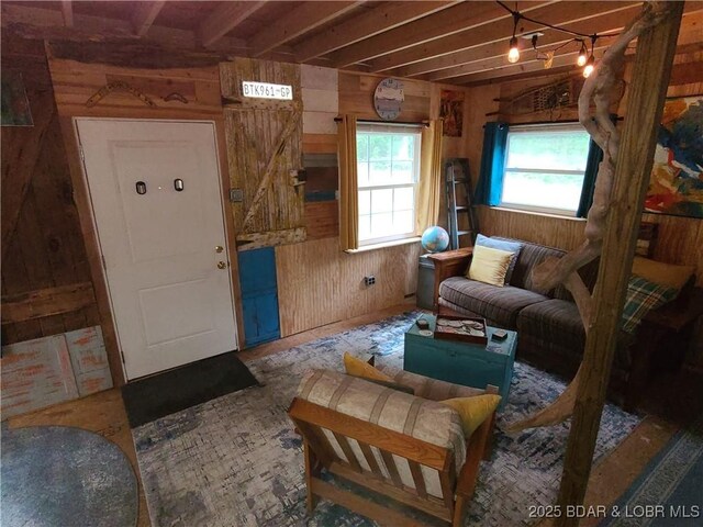 31025 Broken Circle Rd, Stover, MO 65078 - living area featuring wooden walls