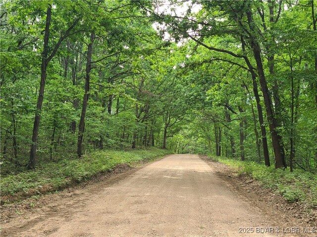 31025 Broken Circle Rd, Stover, MO 65078 - view of dirt / gravel road with a wooded view