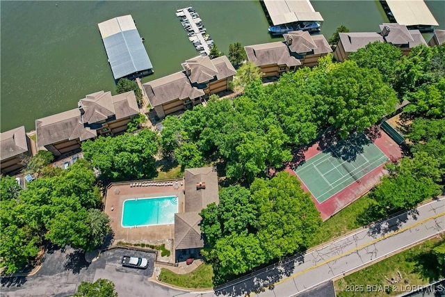 701 Cedar Rd Unit 1A, Lake Ozark, MO 65049 - drone / aerial view of a pool