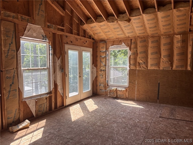 406 Staley Hollow Dr, Sunrise Beach, MO 65079 - misc room featuring vaulted ceiling and french doors
