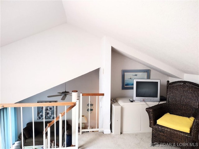 2500 Bay Point Ln Unit 342, Osage Beach, MO 65020 - office space featuring vaulted ceiling, carpet, and ceiling fan