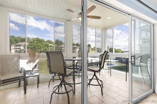 289 Charleston Dr Unit 2B, Lake Ozark, MO 65049 - sunroom / solarium featuring tile patterned floors and wood ceiling
