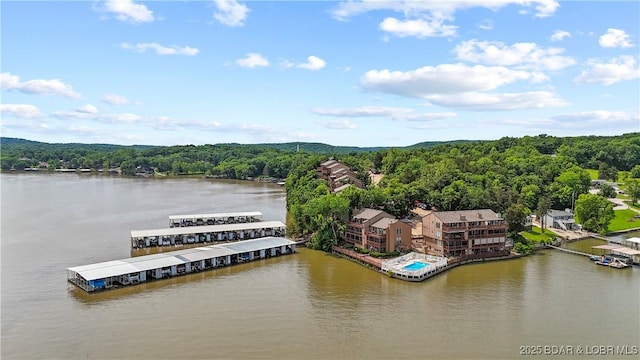 111 Rock Dove Ln Unit 3A, Camdenton, MO 65020 - drone / aerial view of a forest and a nearby body of water
