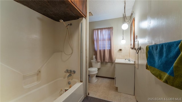 864 Four Waters Dr, Sunrise Beach, MO 65079 - full bathroom with vanity, toilet, and bathtub / shower combination