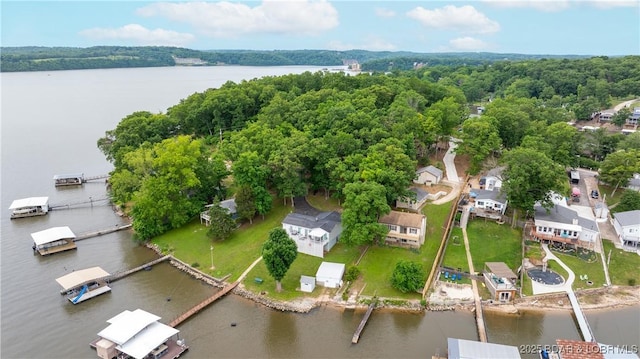 864 Four Waters Dr, Sunrise Beach, MO 65079 - aerial view of residential area featuring a large body of water